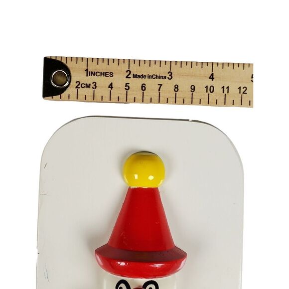 Circus Clown Bookends Yellow Red Childs Shelf Decor Novelty Unique Whimsical - Picture 7 of 8